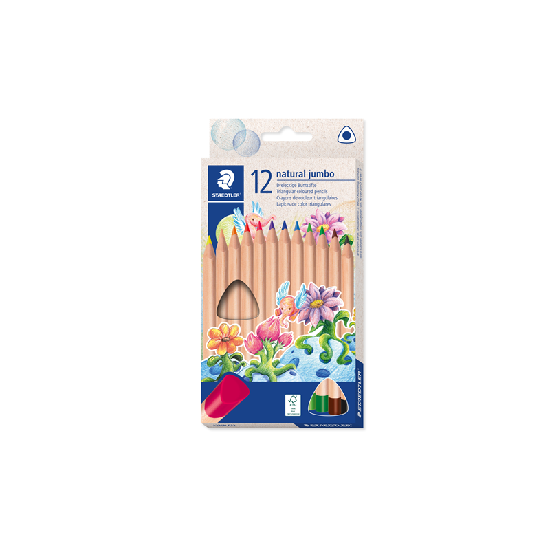CRAYON COUL. STAEDTLER JUMBO NATURAL 12PCS