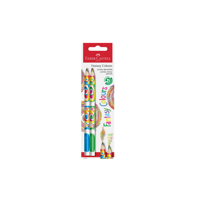 CRAYON COUL. FABER JUMBO FANTASY 2PCS BLISTER