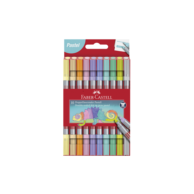 FEUTRE ECO.FABER DOUBLE POINTES 10PCS PASTEL