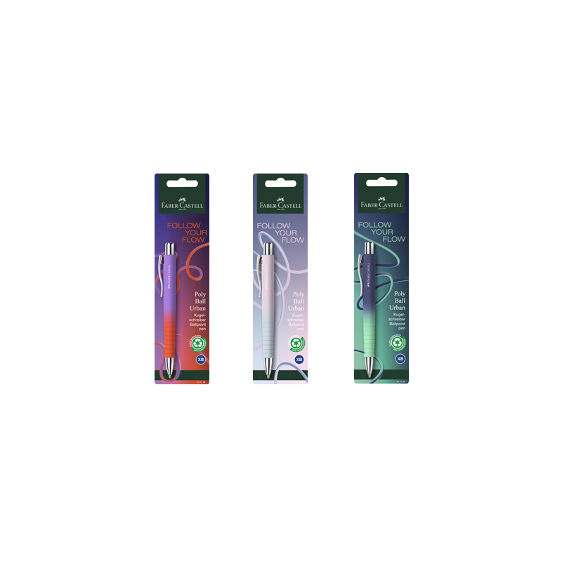 STYLO BILLE FABER POLY BALL XB ASS. FLOW EDITION BLISTER