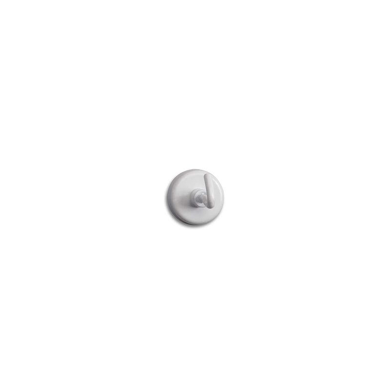 AIMANT Ø 25MM MAUL BLANC AVEC CROCHET 5PCS