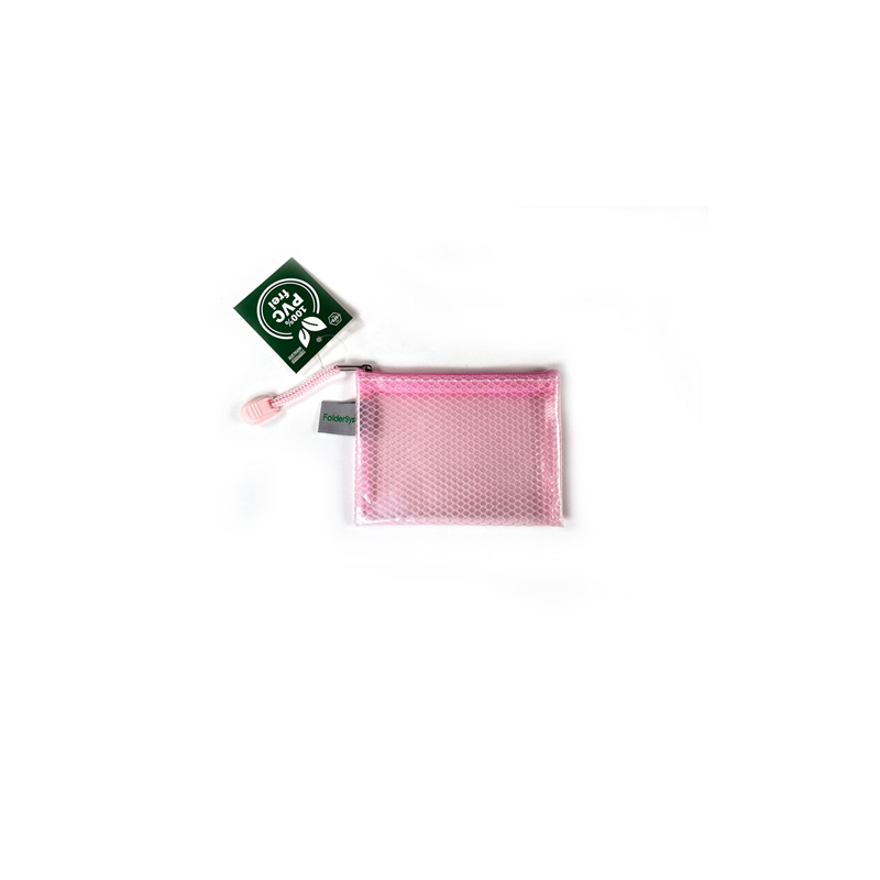 POCHETTE DOCUMENTS TIRETTE FOLDERSYS 97X124 A7 ROSE PASTEL