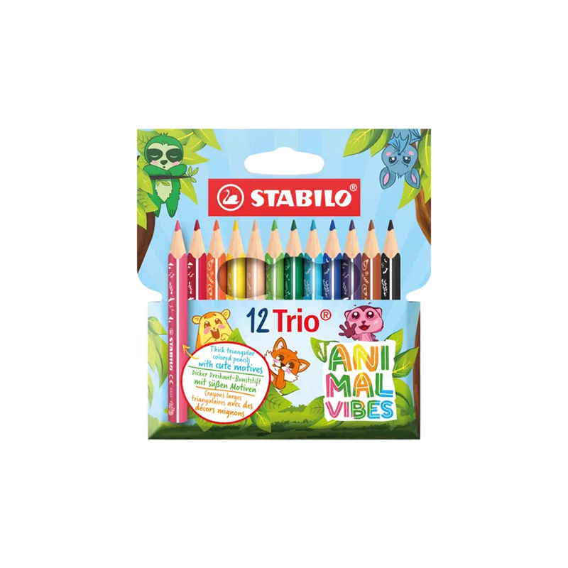CRAYON COUL. STABILO TRIO MINI 12PCS