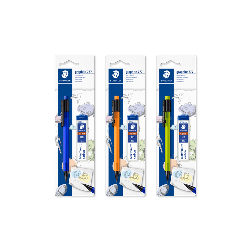 PORTE-MINES STAEDTLER GRAPHITE 777 0,5MM+ MINE HB BLISTER