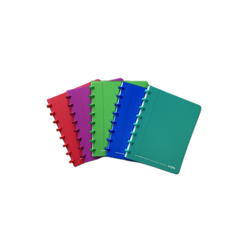 CAHIER ATOMA A5 PLAST. TRANSP. QUAD.