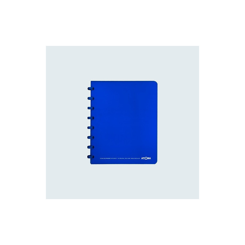 CAHIER ATOMA A5 PLAST. TRANSP. QUAD. BLEU