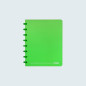 CAHIER ATOMA A5 PLAST. TRANSP. QUAD. VERT