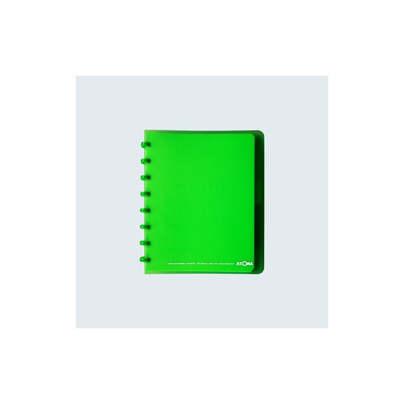 CAHIER ATOMA A5+ PLAST. TRANSP. QUAD. +INT. VERT