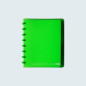 CAHIER ATOMA A5+ PLAST. TRANSP. QUAD. +INT. VERT