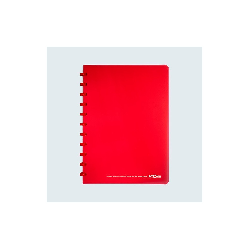 CAHIER ATOMA A4 PLAST. TRANSP. QUAD. ROUGE