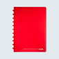 CAHIER ATOMA A4 PLAST. TRANSP. QUAD. ROUGE