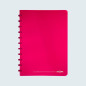 CAHIER ATOMA A4 PLAST. TRANSP. QUAD. MAUVE