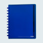 CAHIER ATOMA A4+ PLAST. TRANSP. QUAD. +INT.+POCH. BLEU