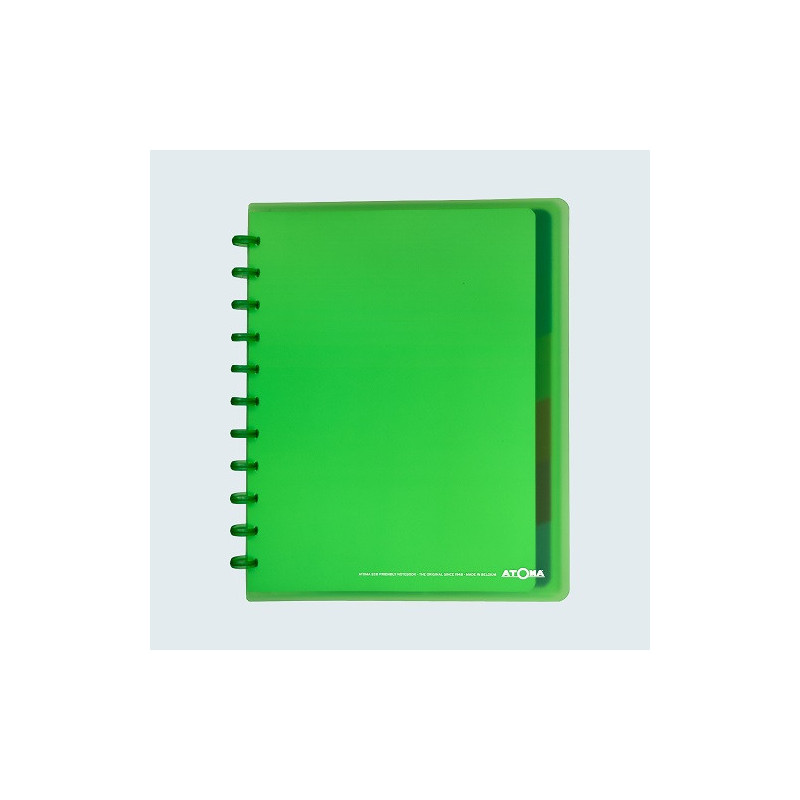 CAHIER ATOMA A4+ PLAST. TRANSP. QUAD. +INT.+POCH. VERT