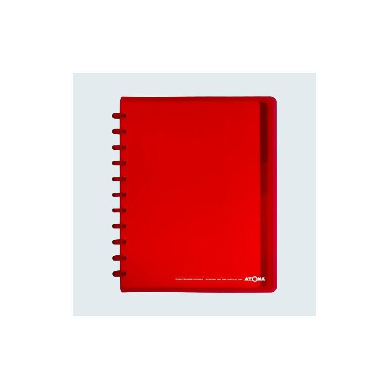 CAHIER ATOMA A4+ PLAST. TRANSP. QUAD. +INT.+POCH. ROUGE