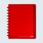 CAHIER ATOMA A4+ PLAST. TRANSP. QUAD. +INT.+POCH. ROUGE