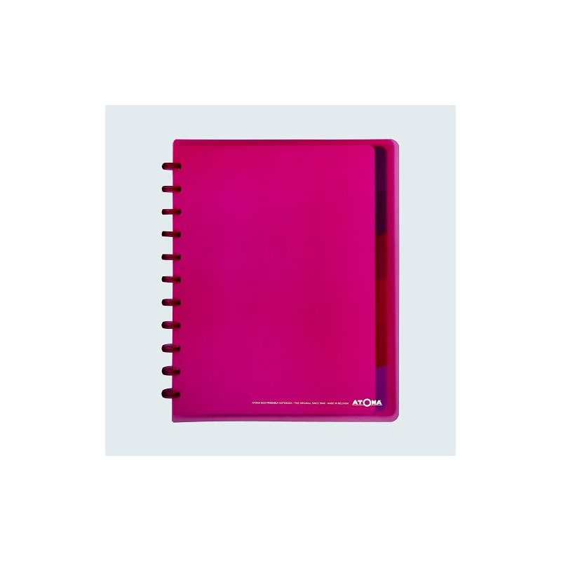 CAHIER ATOMA A4+ PLAST. TRANSP. QUAD. +INT.+POCH. MAUVE