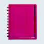 CAHIER ATOMA A4+ PLAST. TRANSP. QUAD. +INT.+POCH. MAUVE