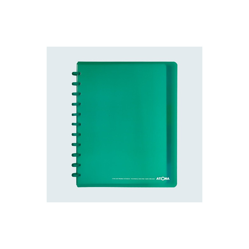 CAHIER ATOMA A4+ PLAST. TRANSP. QUAD. +INT.+POCH. TURQUOISE