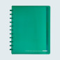 CAHIER ATOMA A4+ PLAST. TRANSP. QUAD. +INT.+POCH. TURQUOISE