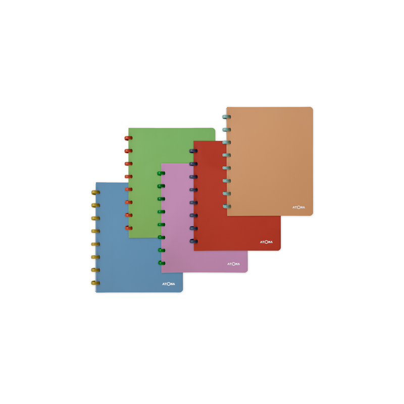CAHIER ATOMA A5 PLAST. QUAD. PASTEL ASS.