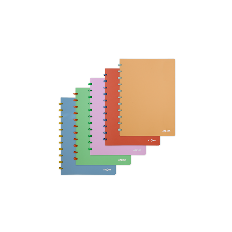 CAHIER ATOMA A4 PLAST. QUAD. PASTEL ASS.