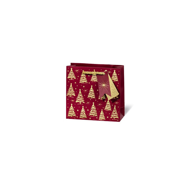 SACHET NOEL BSB 14,5X15X6CM GOLDEN TREES