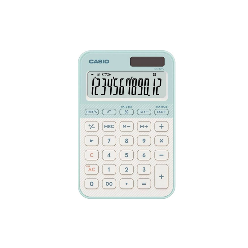 CALCULATRICE TABLE 12 CHIF. CASIO VERT CLAIR