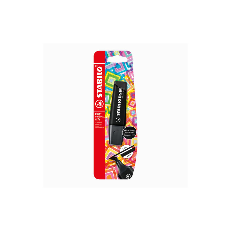 SURLIGNEUR STABILO BOSS NOIR BLISTER