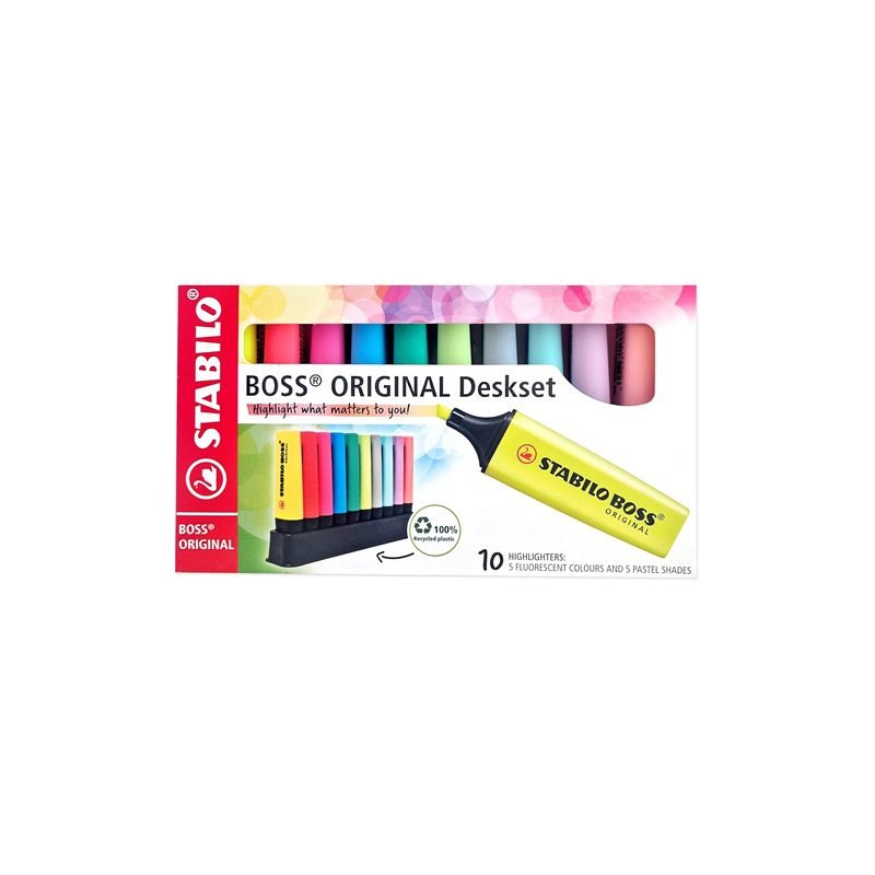 SURLIGNEUR STABILO BOSS DESKSET 10PCS