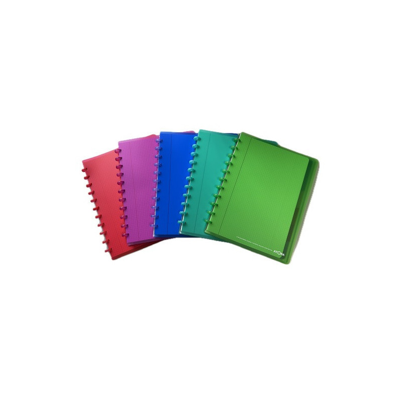 CAHIER ATOMA A4+ PLAST. TRANSP. QUAD. +INT.+POCH.