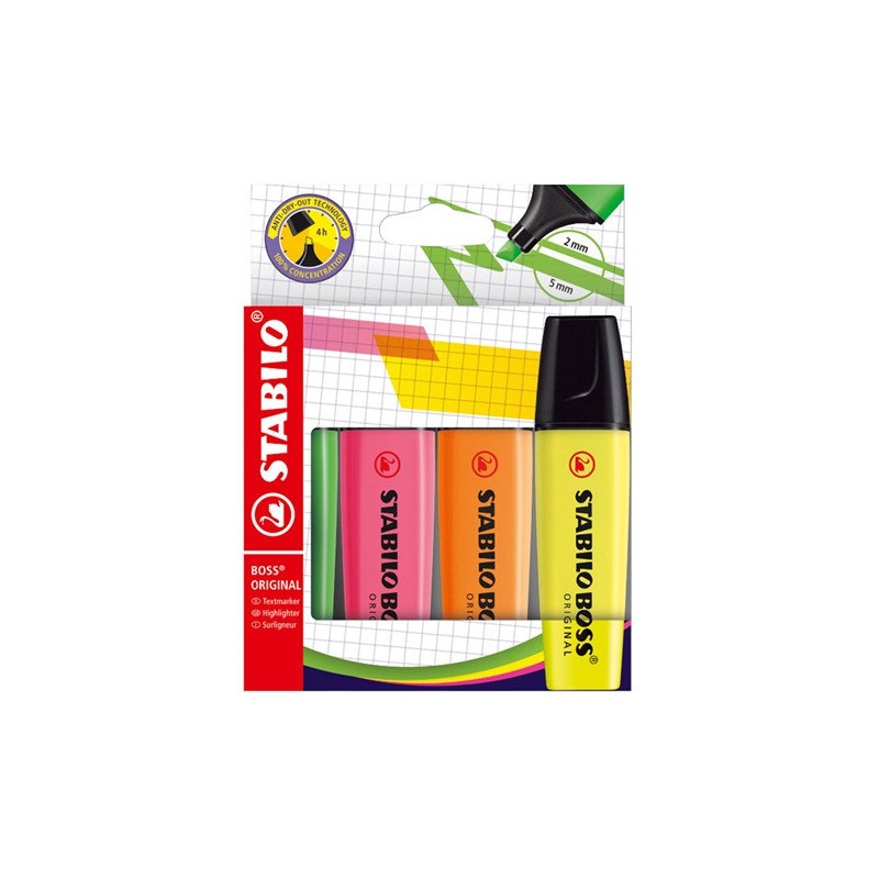SURLIGNEUR STABILO BOSS 4PCS