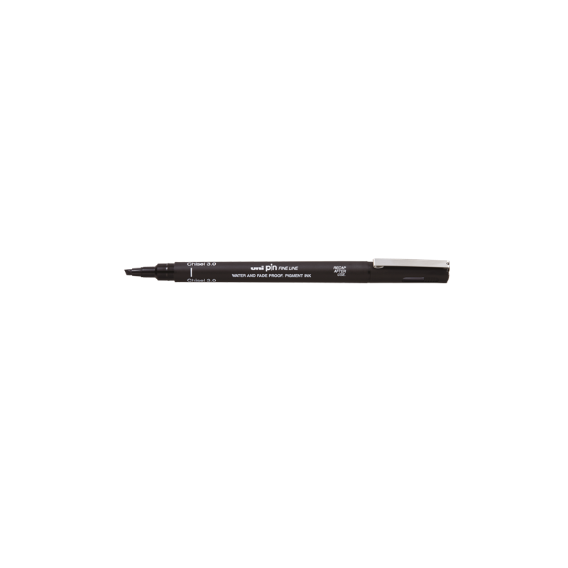 FINELINER UNIBALL PIN 3MM NOIR POINTE BISEAUTEE