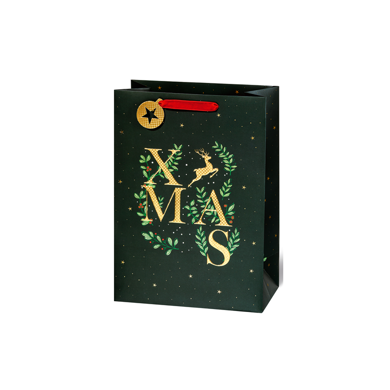 SACHET NOEL BSB 36X26X14CM TRADITIONAL CHRISTMAS