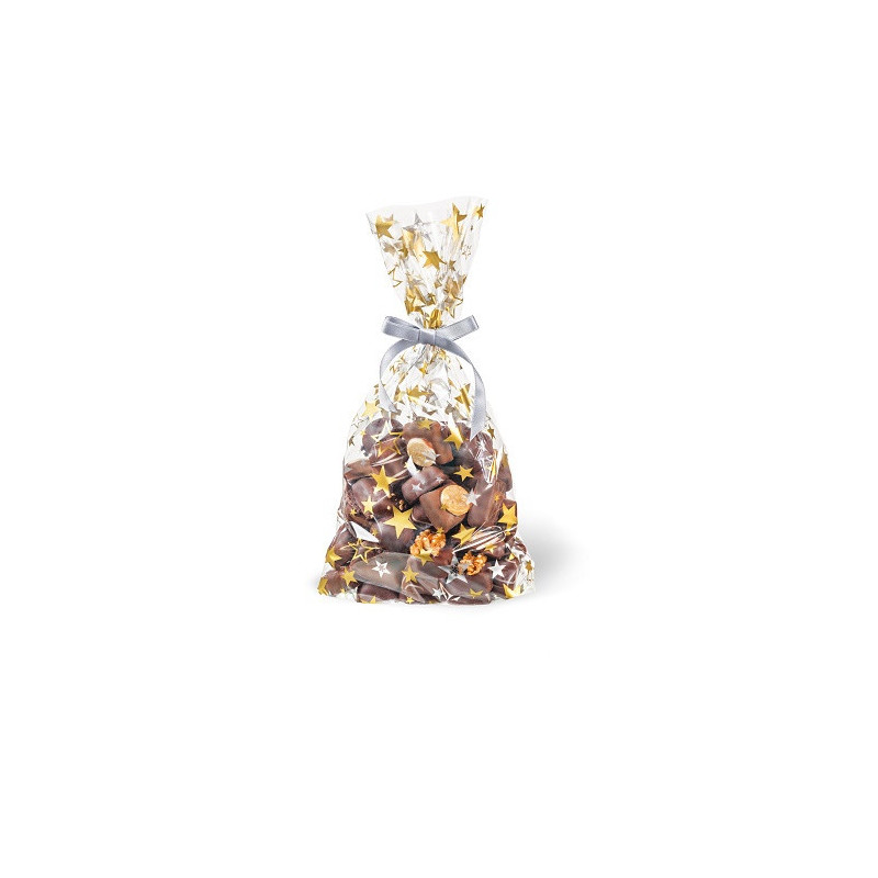 SACHET NOEL CELLOPHANE BSB 18X28CM TRANSP. 6PCS
