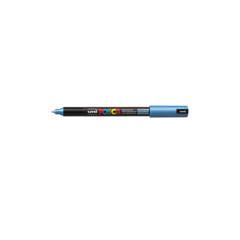 MARQUEUR POSCA POINTE CALIBREE EXTRA-FINE BLEU METAL