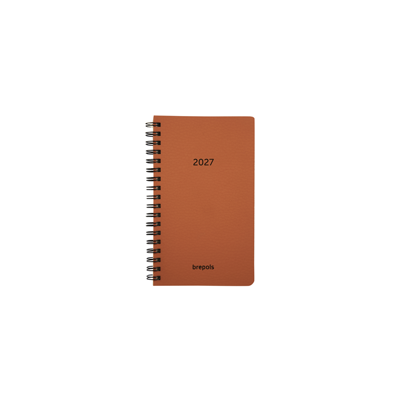 AGENDA BREPOLS 9X16CM 1SEM./2P. INTERPLAN SPIR. CALVI ORANGE