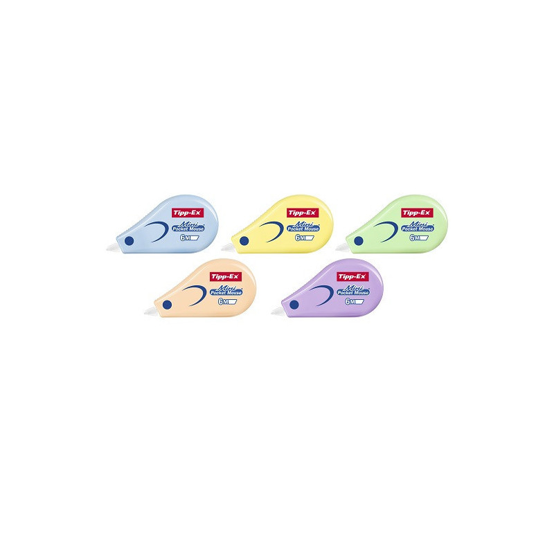 CORRECTEUR ROLLER TIPP-EX 5MM MINI POC. MOUSE PASTEL