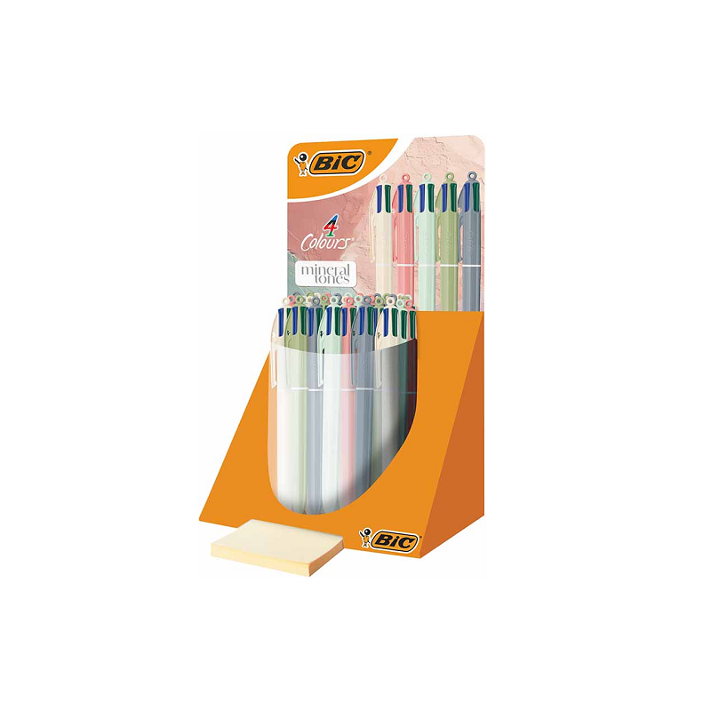 STYLO BILLE BIC 4 COULEURS MINERAL TONES PRES. 30PCS