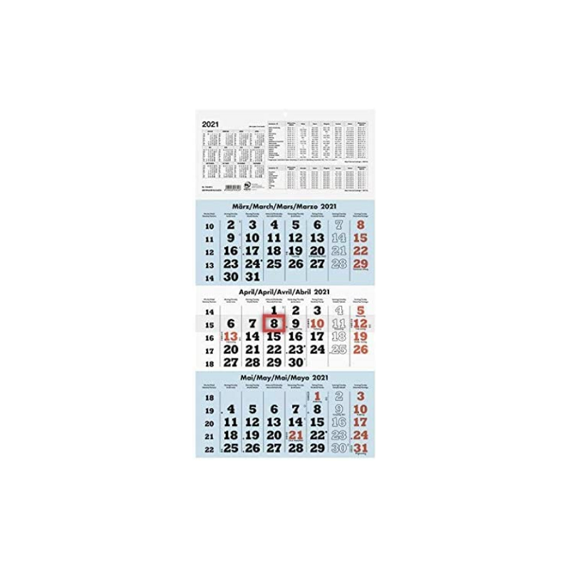 CALENDRIER 3 MOIS N°958 29,5X60CM.