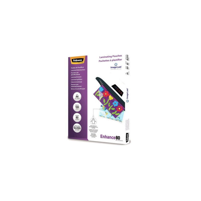 POCH. A LAMINER FELLOWES 216X303(A4) 80µ 100PCS