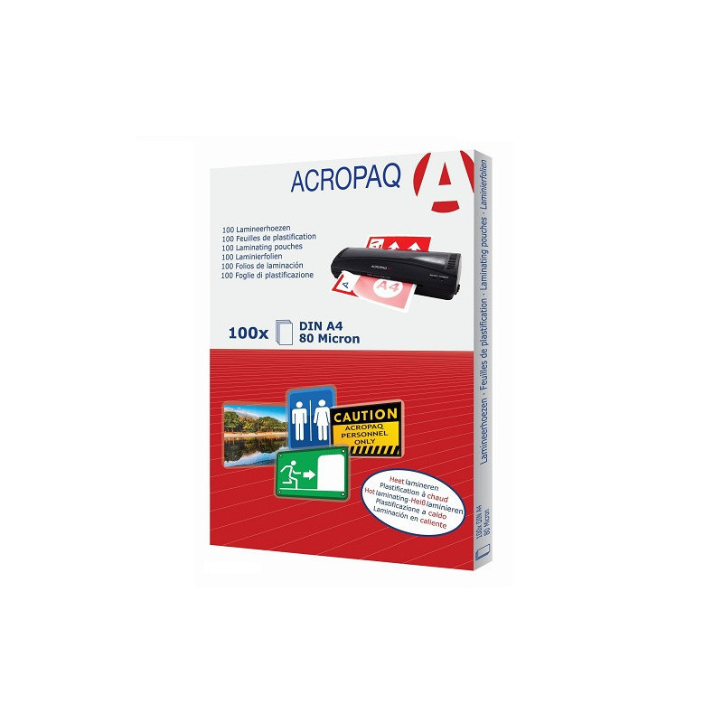 POCH. A LAMINER ACROPAQ 216X303(A4) 80µ 100PCS