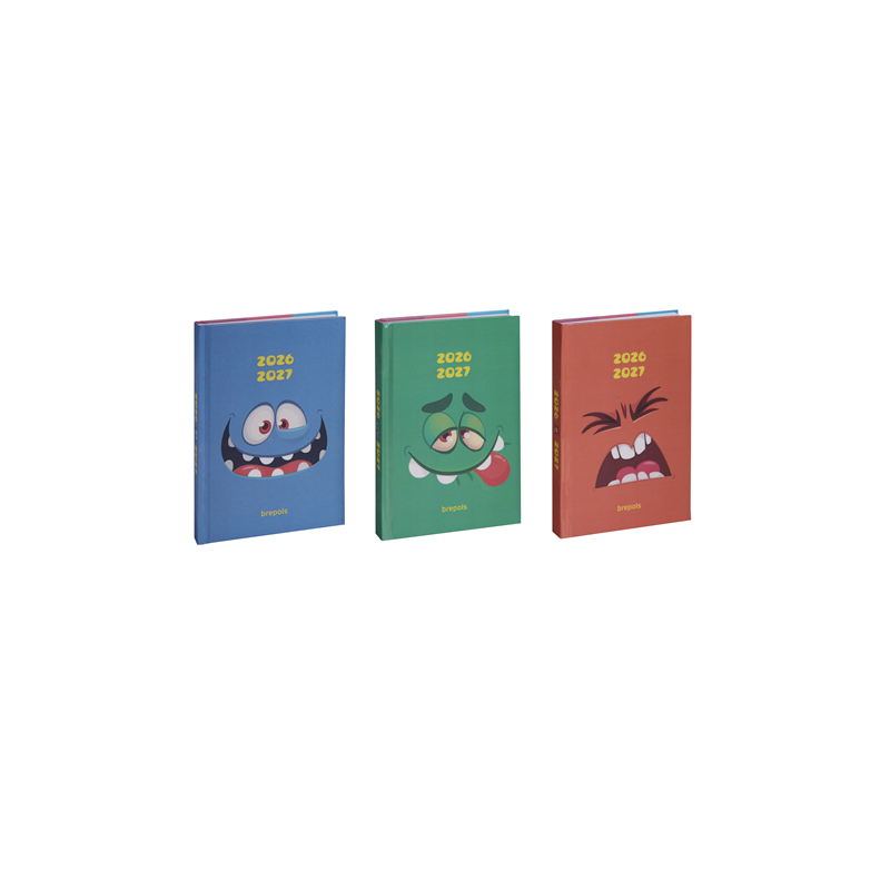 AGENDA SCOLAIRE BREPOLS 11,5X16,9CM 1J./P. MONSTERS