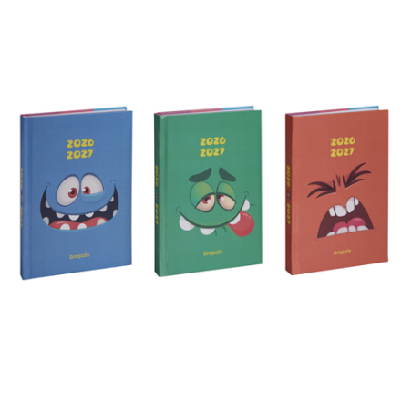 AGENDA SCOLAIRE BREPOLS 11,5X16,9CM 1J./P. MONSTERS