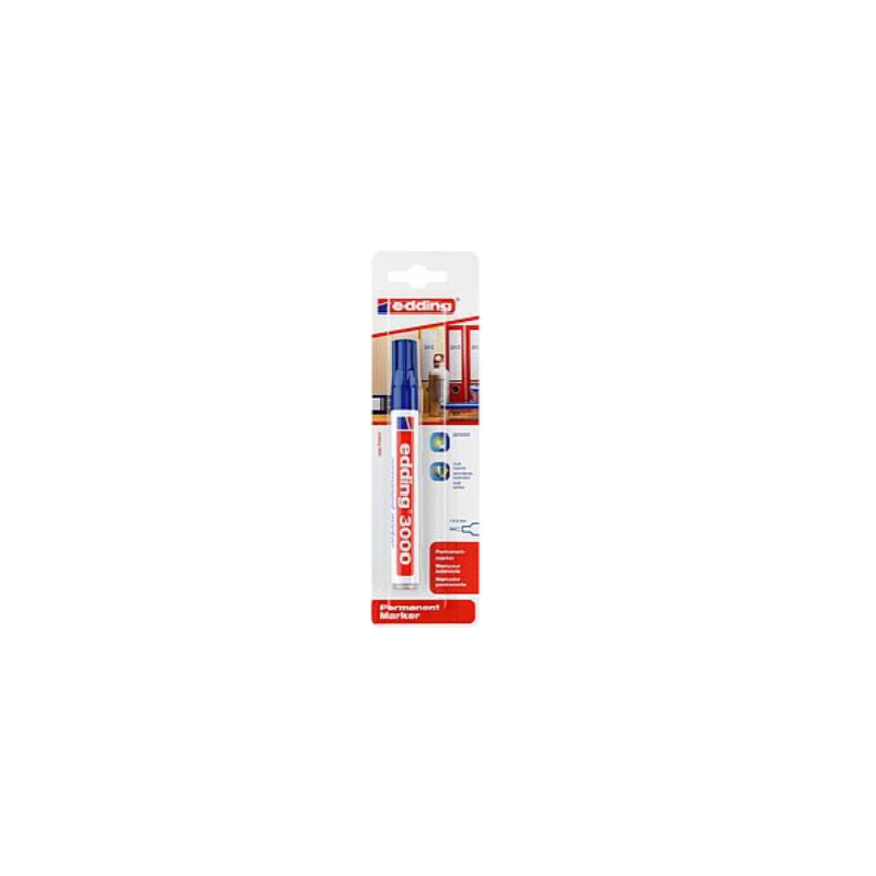 MARQUEUR PER. EDDING 3000 1,5-3MM BLEU POINTE RONDE BLISTER