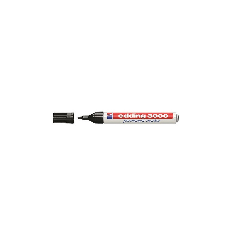 MARQUEUR PER. EDDING 3000 1,5-3MM NOIR POINTE RONDE CORPS EN METAL