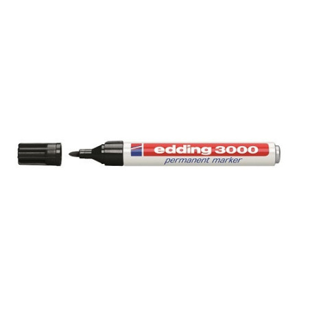MARQUEUR PER. EDDING 3000 1,5-3MM NOIR POINTE RONDE CORPS EN METAL