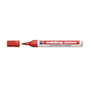 MARQUEUR PER. EDDING 3000 1,5-3MM ROUGE POINTE RONDE CORPS EN METAL