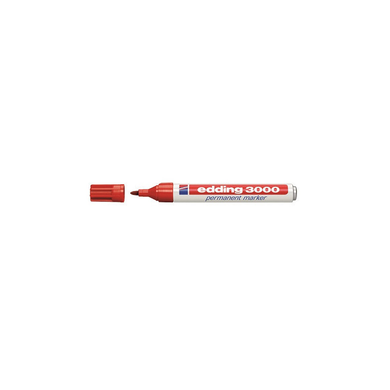 MARQUEUR PER. EDDING 3000 1,5-3MM ROUGE POINTE RONDE CORPS EN METAL