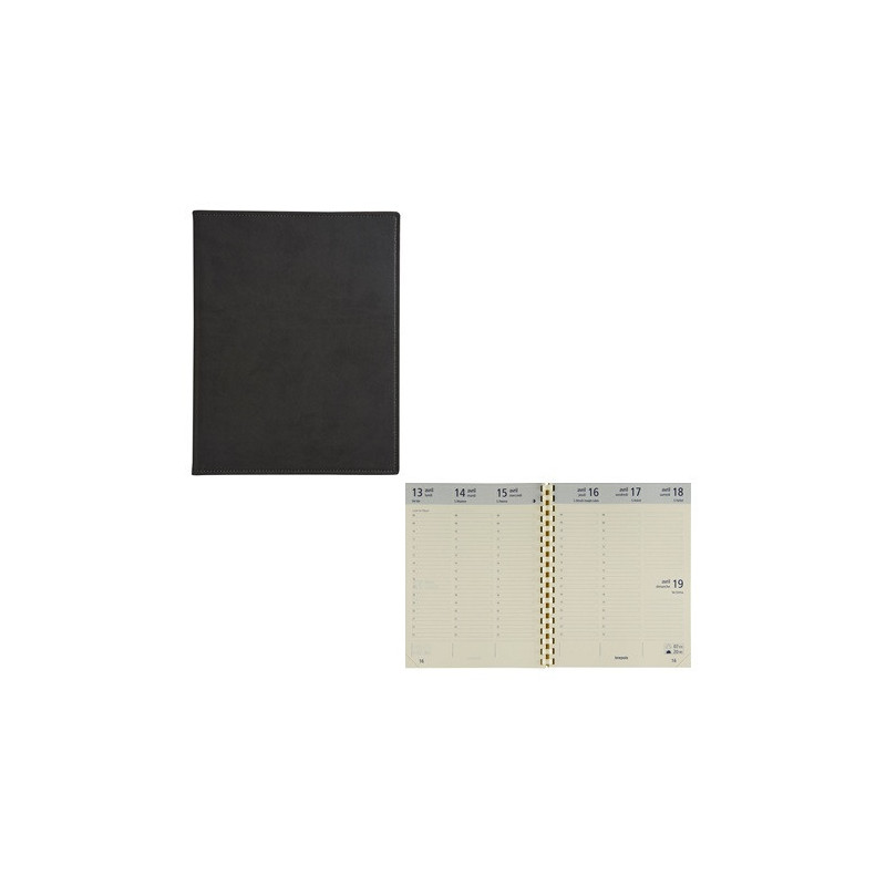 AGENDA BREPOLS 16,8X22CM 1SEM./2P. OPTIVISION TRENTO SPIR. NOIR